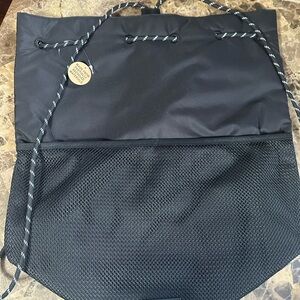 PINK- Black Mesh Drawstring Bag